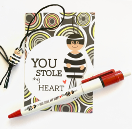 YOU STOLE MY HEART gelukspoppetjes pen