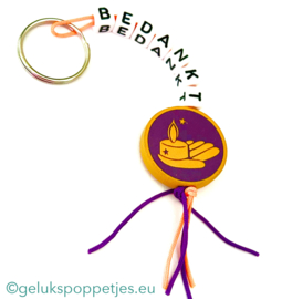 Bedankt sleutelhanger met lichtpuntje gelukshangertje