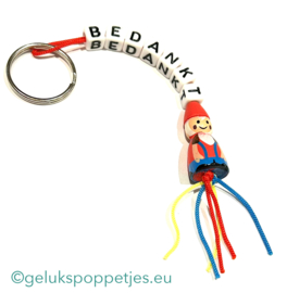 Bedankt sleutelhanger met gelukskabouter