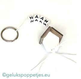 Naam sleutelhanger met gelukshuisje