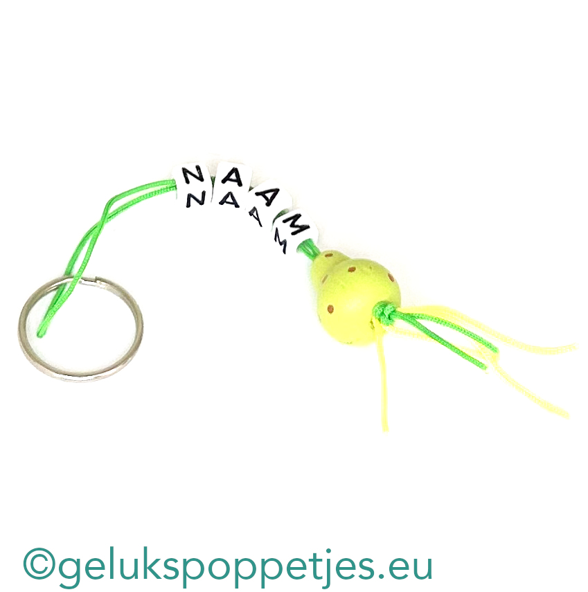 Naam sleutelhanger met geluksfruitje