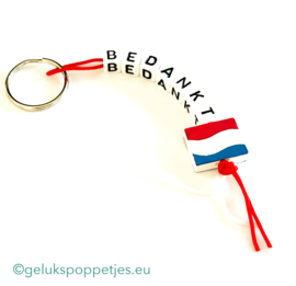 Bedankt sleutelhanger met Nederlandse vlag