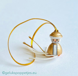 Gouden kerstmannetje gelukspoppetje