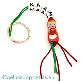 Naam sleutelhanger met roodkapje gelukspoppetje