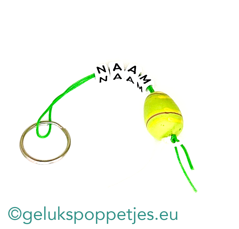 Naam sleutelhanger met gelukspaaseitje