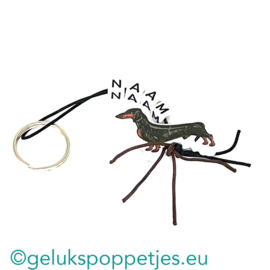 Naam sleutelhanger met geluks teckel