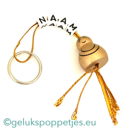 Naam sleutelhanger met boeddha gelukspoppetje