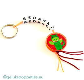 Bedankt sleutelhanger met geluksdraakje