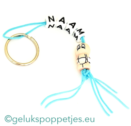 Naam sleutelhanger met baby jongen gelukspoppetje