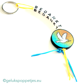 Bedankt sleutelhanger met vredesduif