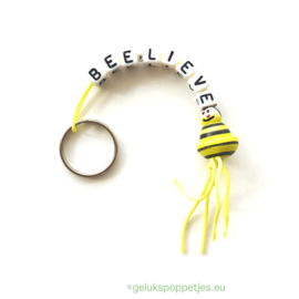 "BEE-lieve" gelukspoppetjes sleutelhanger