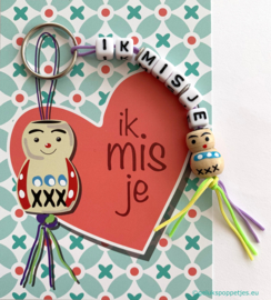 "Ik mis je" gelukspoppetjes giftset