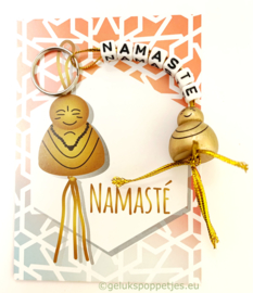 Namaste gelukspoppetje boeddha sleutelhanger