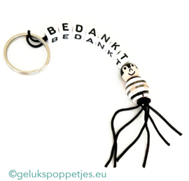 Bedankt sleutelhanger met geluksboefje