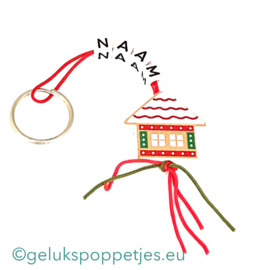 Naam sleutelhanger met peperkoek huisje gelukshanger