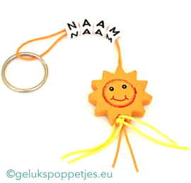 Naam sleutelhanger met een gelukszonnetje