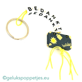 Bedankt sleutelhanger met gelukskoffertje