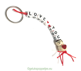 Love You gelukspoppetjes sleutelhanger