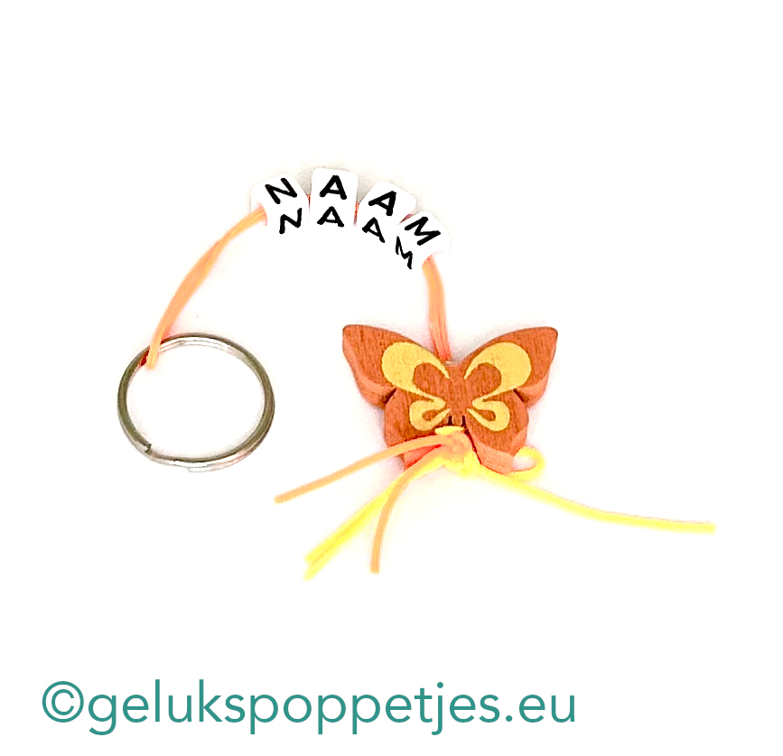 Naam sleutelhanger met zomervlinder