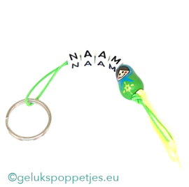 Naam sleutelhanger met matroesjka gelukspoppetje