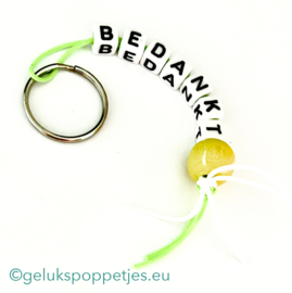 Bedankt sleutelhanger met tennisbal gelukshangertje