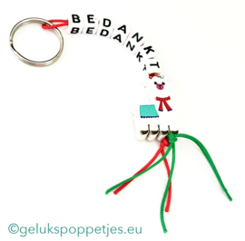 Bedankt sleutelhanger met gelukslama