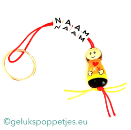 Naam sleutelhanger met meisje met vlecht gelukspoppetje