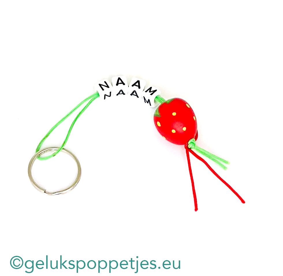Naam sleutelhanger met geluksfruitje