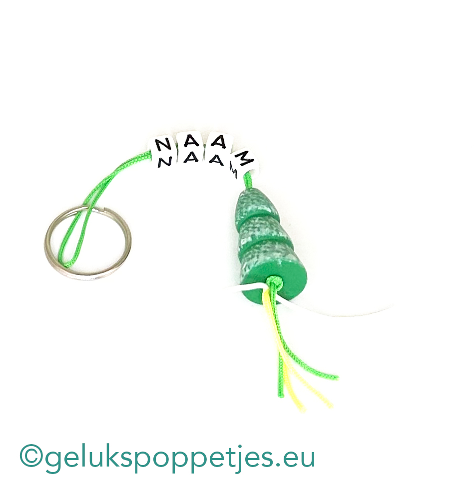 Naam sleutelhanger met geluks kerstboom