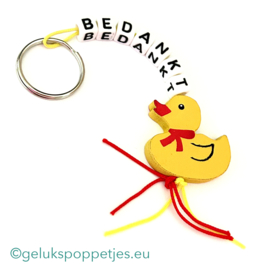 Bedankt sleutelhanger met badeendje