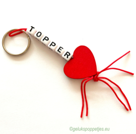 Topper sleutelhanger met gelukshartje