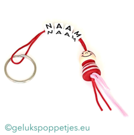 Naam sleutelhanger met gelukspiraatje