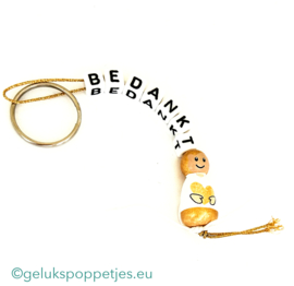Bedankt sleutelhanger met gouden engel