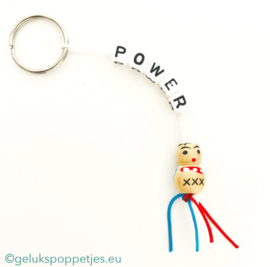 POWER gelukspoppetje sleutelhanger