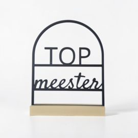 Quote in boog – “Top meester”