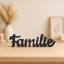 Familie – 3D-geprinte woorddecoratie