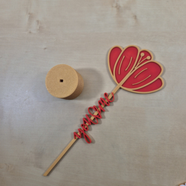 3D Geprinte Bloem – you & me in stam - Decoratieve Bloem voor Boeket, Bladwijzer of Plantenbak