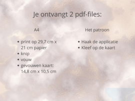 Downloadbare Wenskaart met Gehaakt Hartje | Gehaakte Valentijnskaart