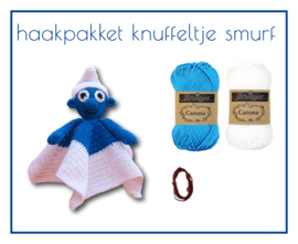 Haakpakket knuffeldoekje smurf