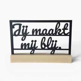 "Jij maakt mij blij." – 3D geprinte quote – minimalistische decoratie