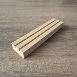 3D-geprint blokje met 2 groeven – Basis voor decoratie (130mm of 250mm)