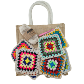 Gratis haakpatroon granny squares tas