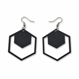 3D-geprinte zeshoek oorbellen | Moderne geometrische oorbellen | Antiek zilveren RVS oorhaakjes | 36 kleuren