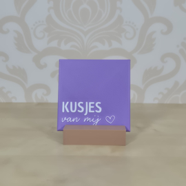 3D geprinte tegel met tekst “kusjes van mij” – decoratieve quote tegel