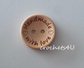 houten knopen 'Handmade with love'