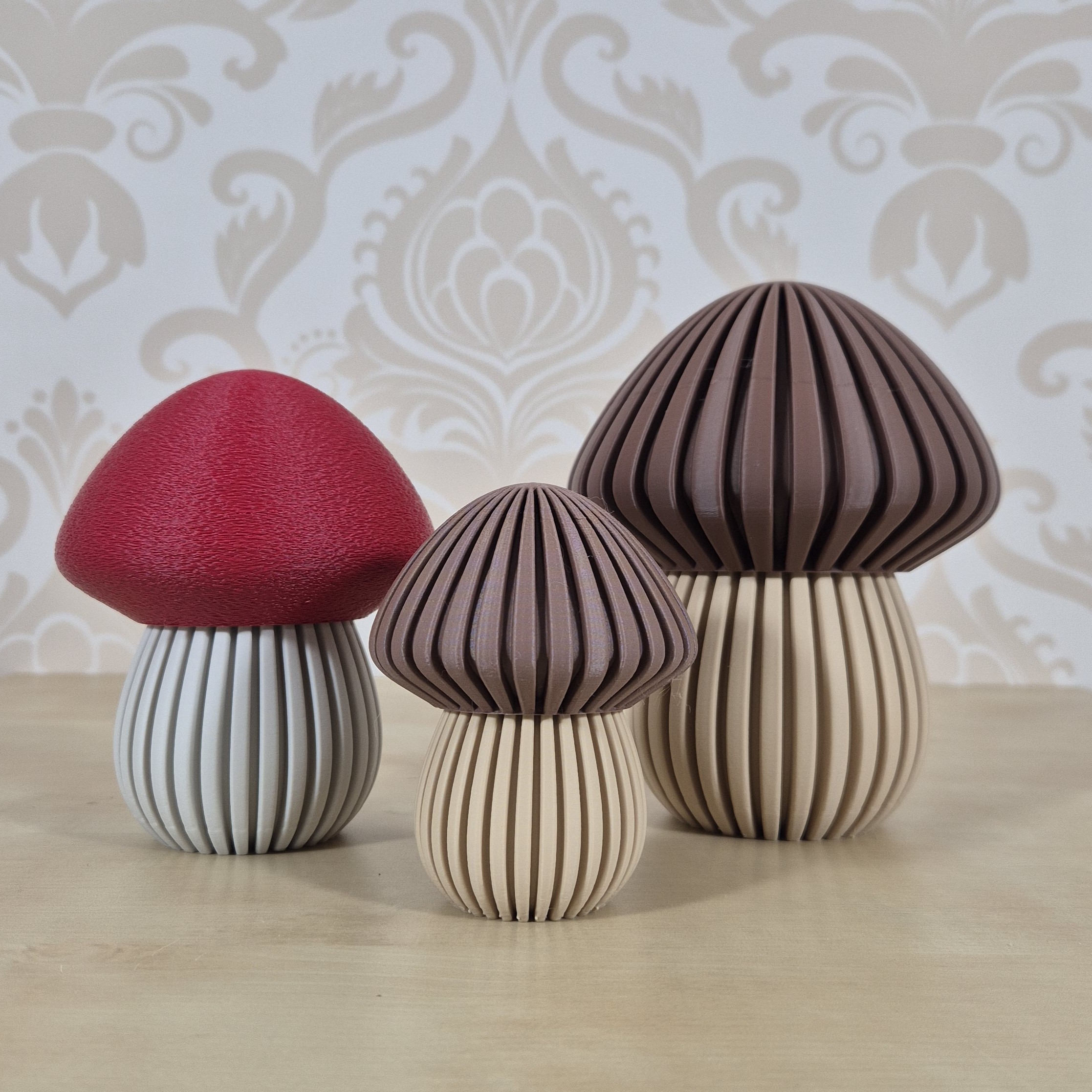 3D-geprinte herfstpaddenstoelen –  3 maten