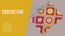 Tasje met rits haken - sunburst vierkantjes en driehoeken