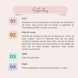 Downloadbare Wenskaart met Gehaakt Hartje | Gehaakte Valentijnskaart