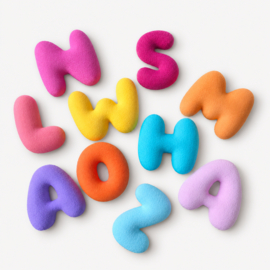 3D Bubble Letters – Gepersonaliseerde 3D-geprinte letters in 36 kleuren