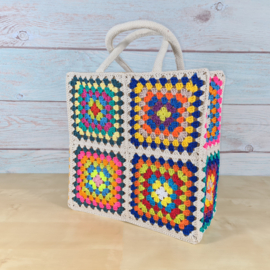 Gratis haakpatroon granny squares tas